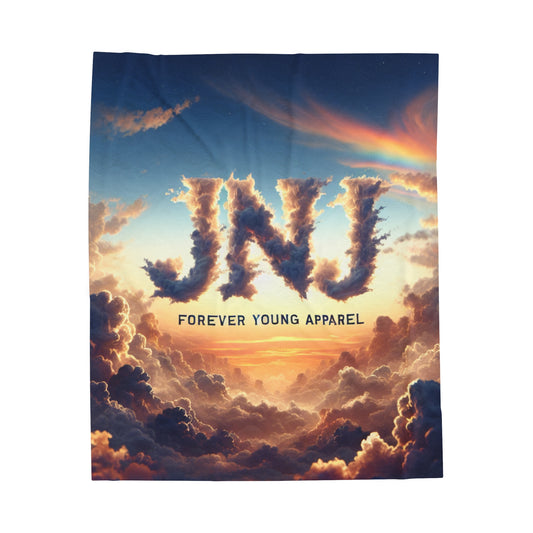 JNJ Forever Young Apparel Cloud Design #2~ Velveteen Plush Blanket