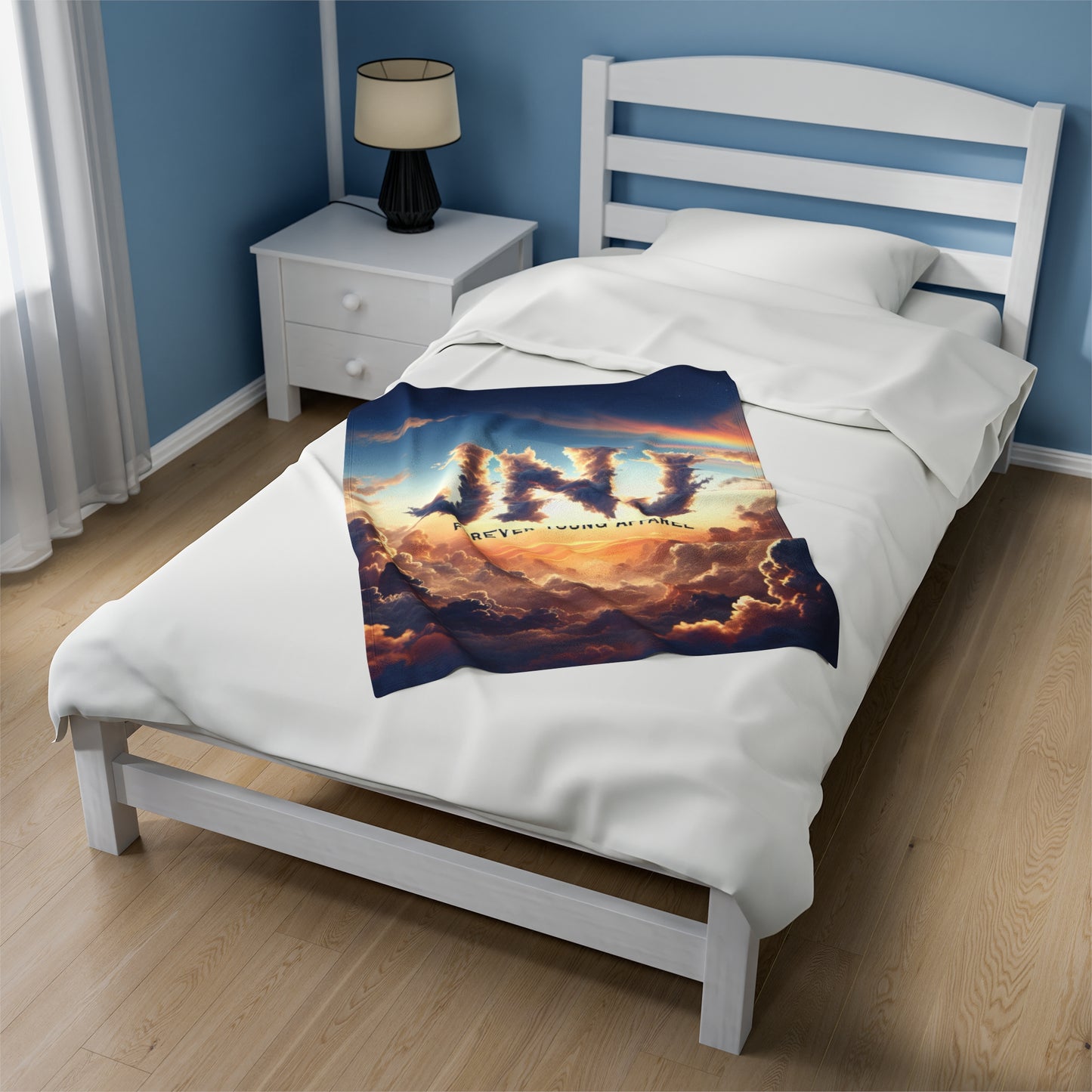 JNJ Forever Young Apparel Cloud Design #2~ Velveteen Plush Blanket